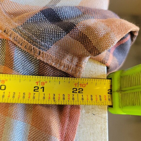 Bonobos Jacket Mens Medium Rust Plaid Linen‎ Anorak Pullover Lightweight NWOT - Picture 3 of 12